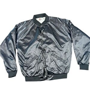 Cardinal Vintage‎ Nylon Bomber Jacket Classic Baseball Style Lightweight Gray XL